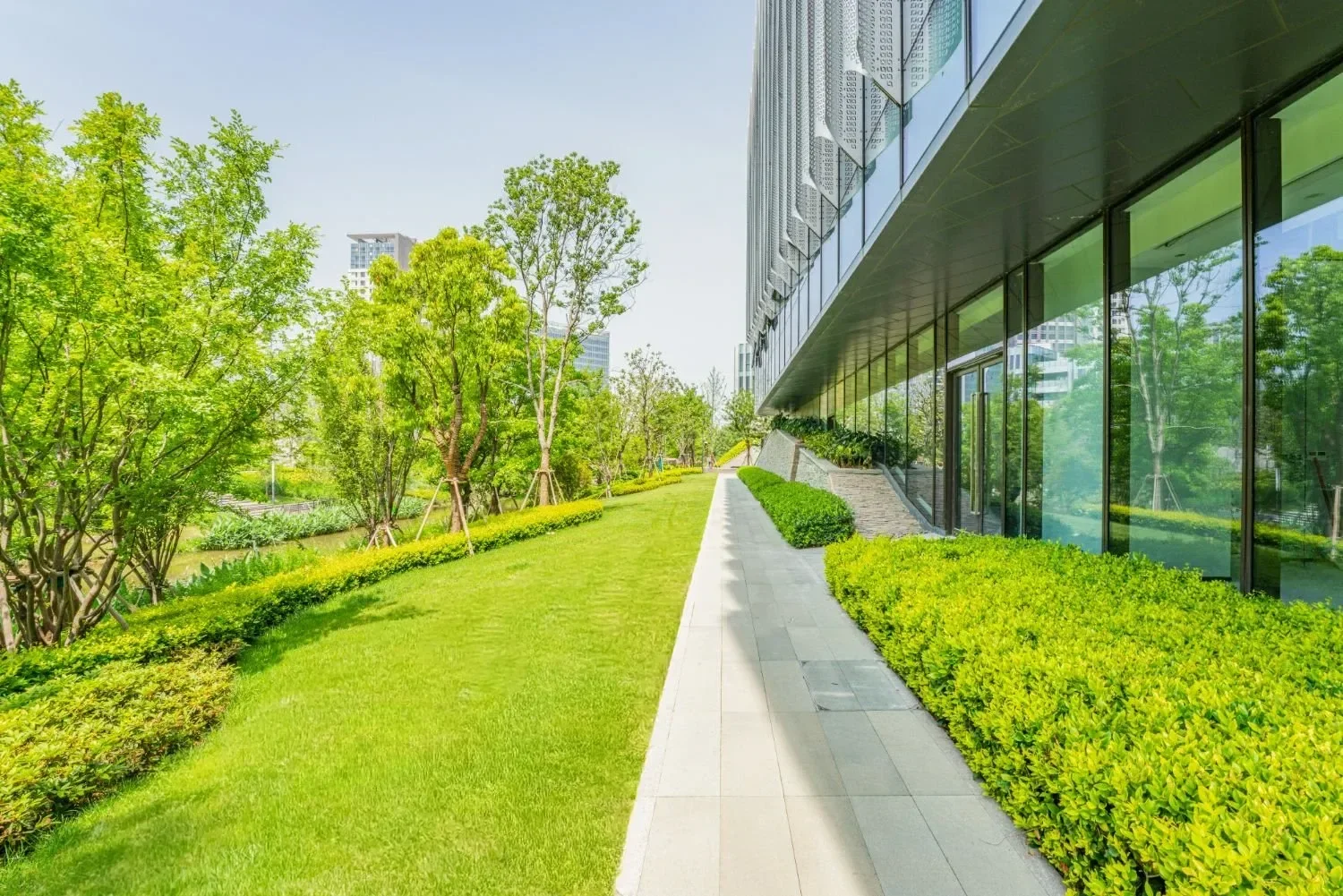 Site evaluation by commercial landscaping company in Katy, TX