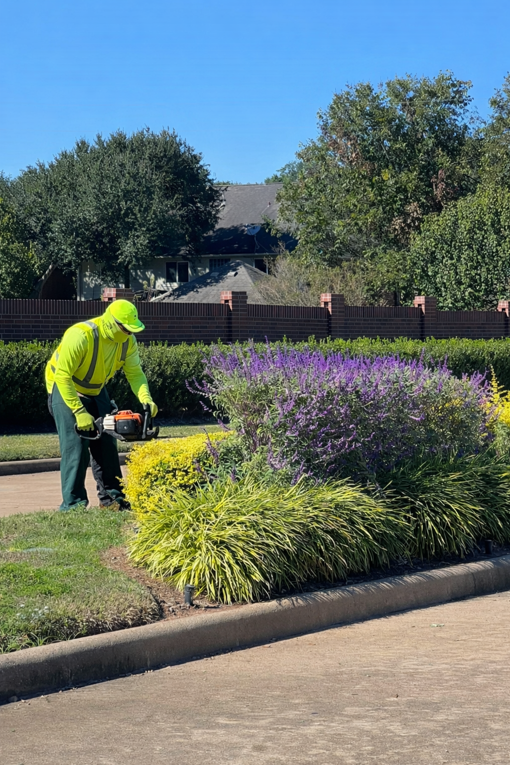 Professional commercial lawn care team in Harris County, TX