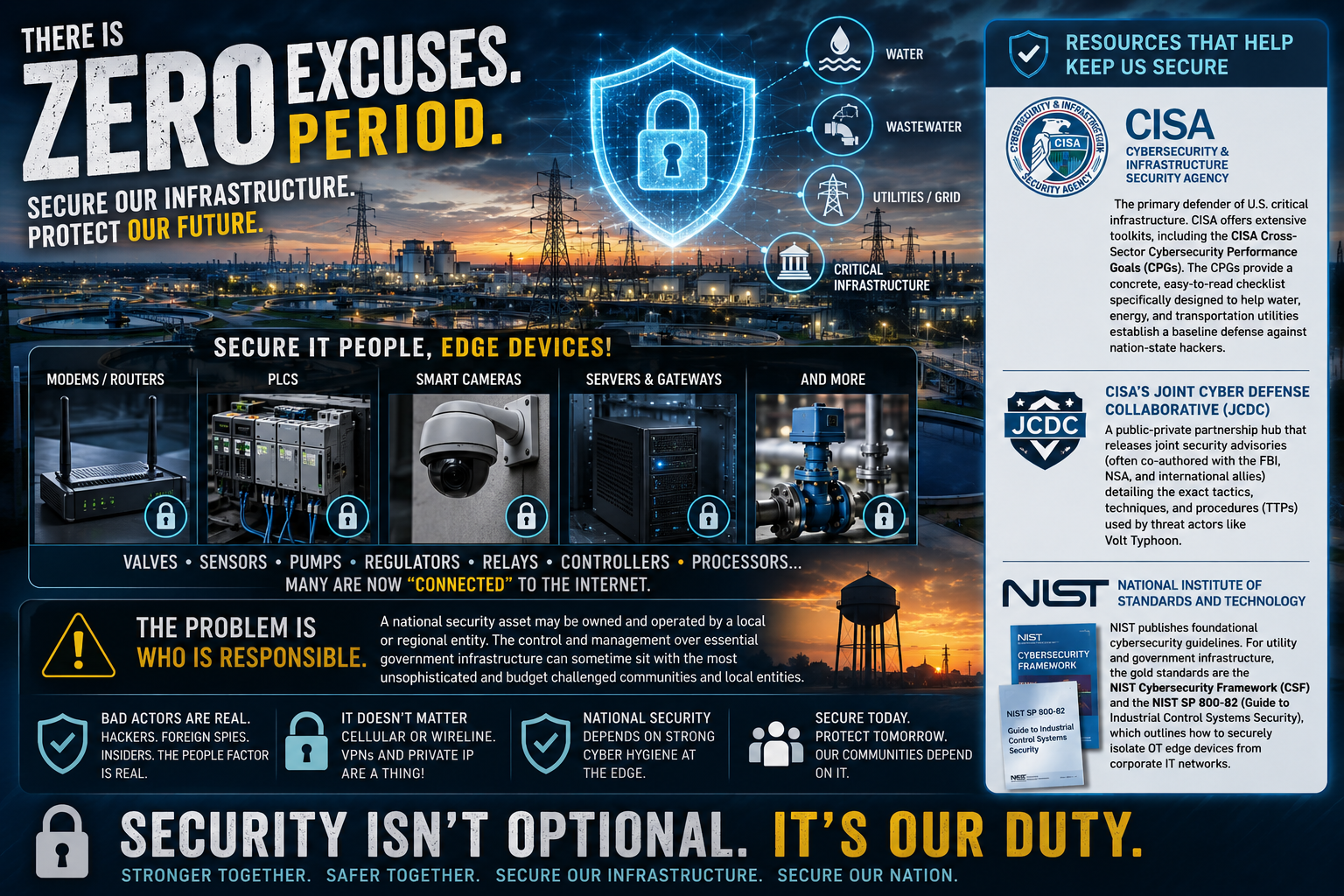 Zero Excuses for Critical Infrastructure