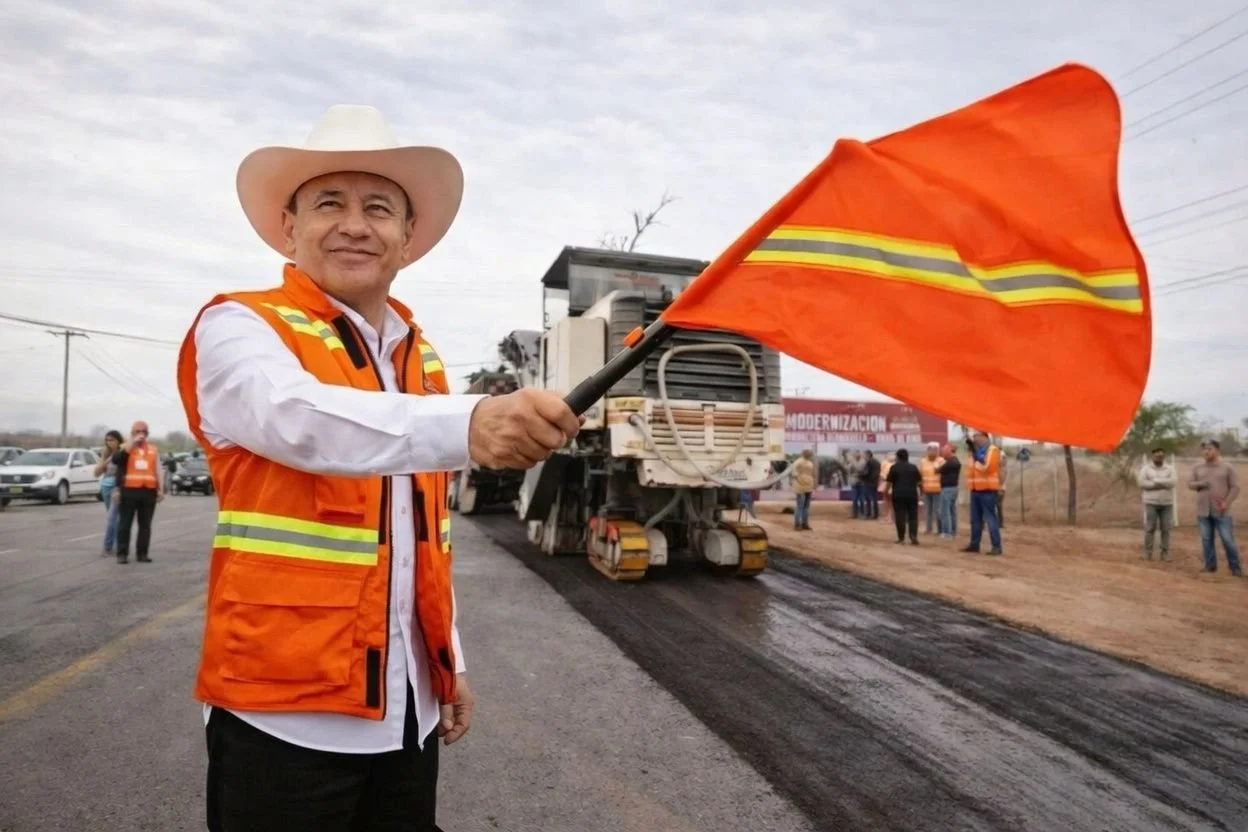 Gobernador Durazo arranca obra de modernización de la carretera Bahía de Kino