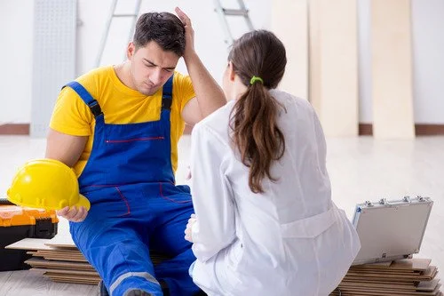 Medical evaluation of an injured construction worker for California workers’ compensation insurance.