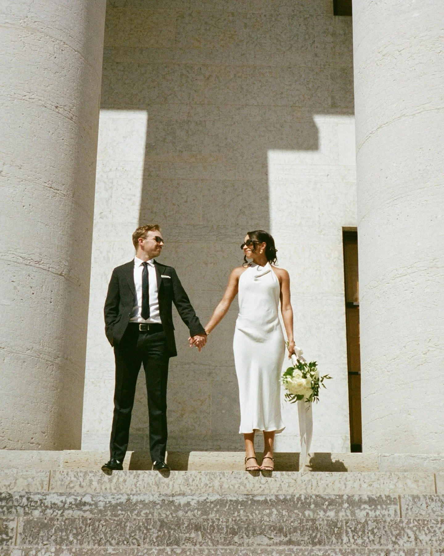 Tenika and Cody, wed at the courthouse on a perfect September evening ˗ˏˋ ♡ ˎˊ˗ 

Mix of film and digital.
