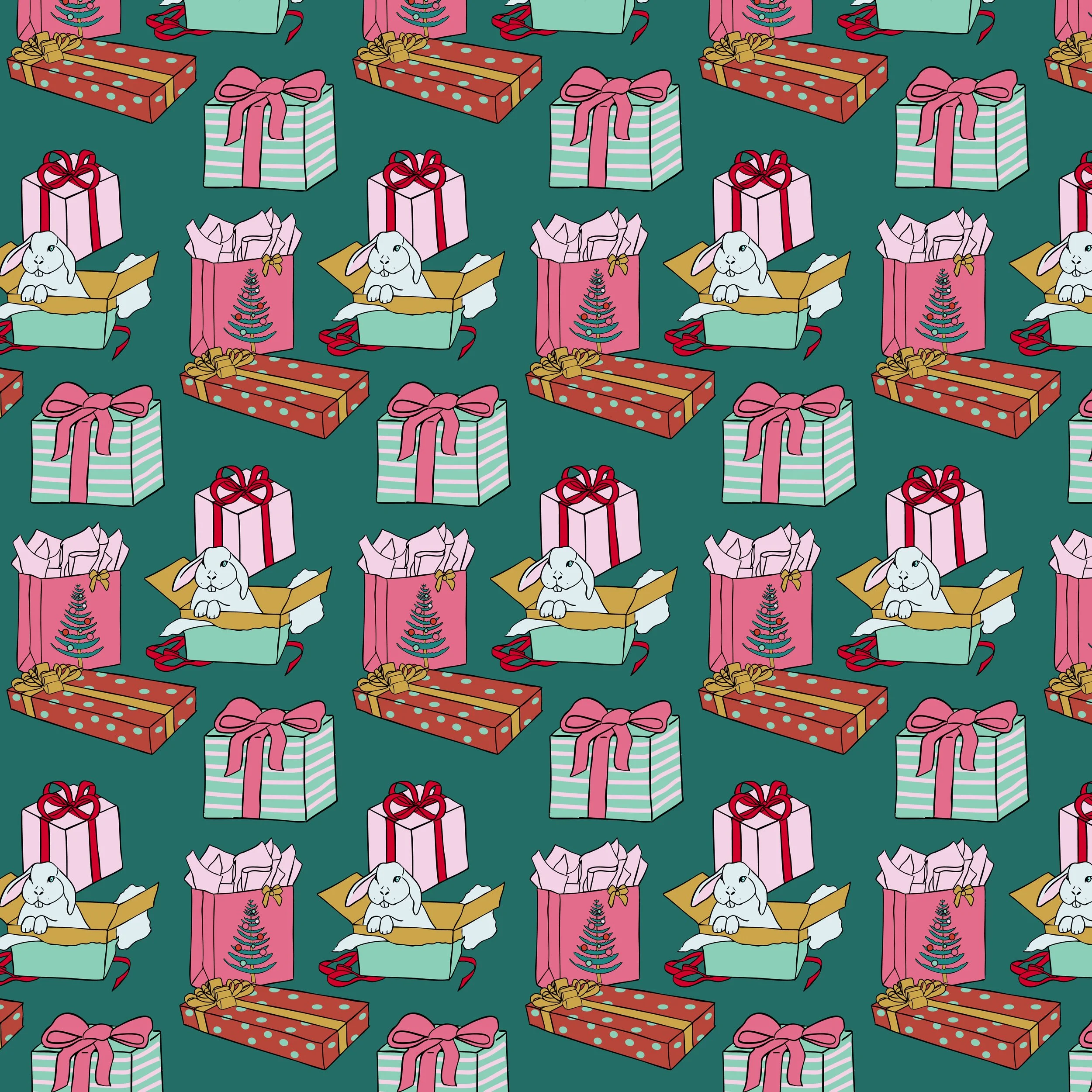 Bunny and Presents Pattern