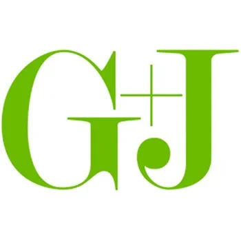 Logo mit den Buchstaben G und J in grüner Schrift