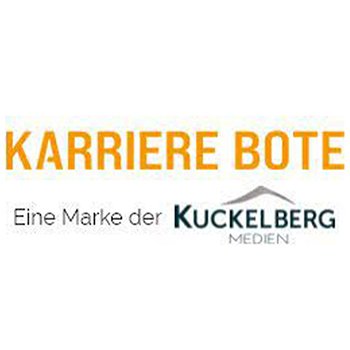 Logo mit orangefarbener Schrift 'KARRIERE BOTE' und schwarzem Text 'Eine Marke der KUCKELBERG MEDIEN'