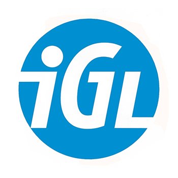 Logo des Bürgerportals Bergisch Gladbach. Blaue Kreisscheibe und weißen Buchstaben 'iGL'