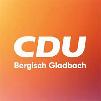 Logo der CDU Bergisch Gladbach auf orangenem Hintergrund