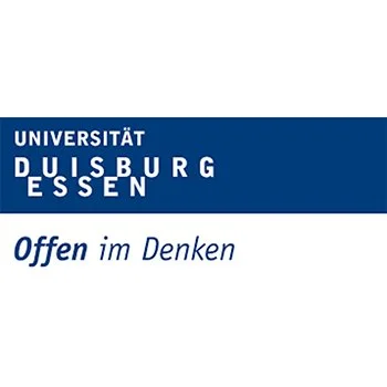 Logo der Universität Duisburg-Essen mit dem Slogan 'Offen im Denken'.
