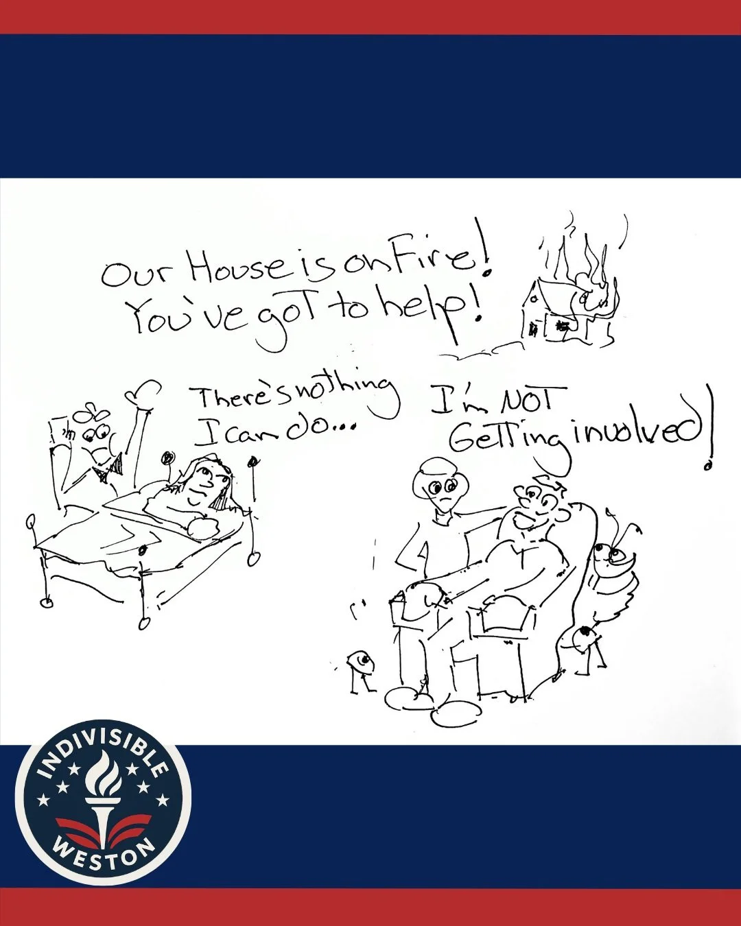 Check out this political cartoon by Indivisible Weston member.