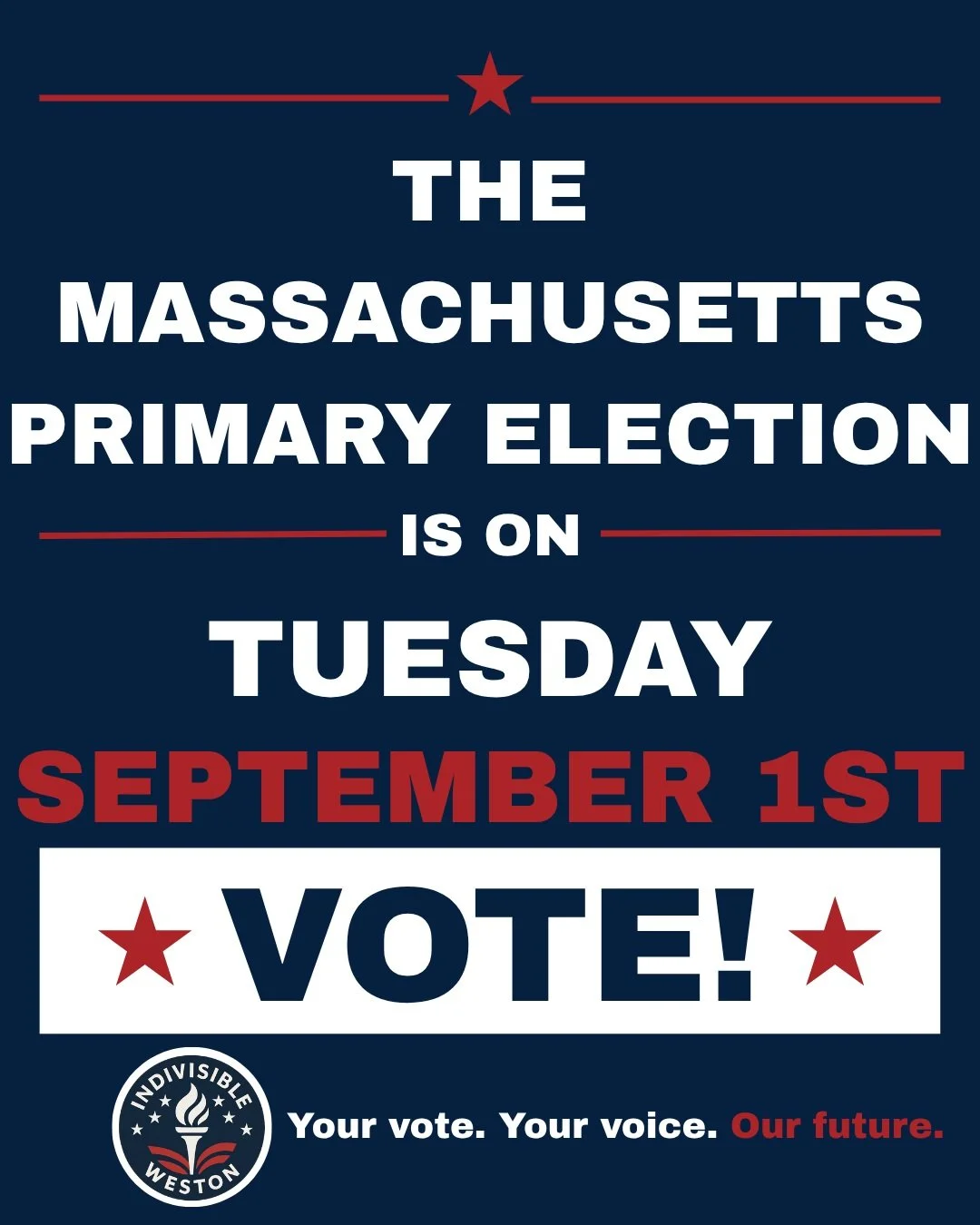 Get out to vote on September 1st!! #indivisible #vote