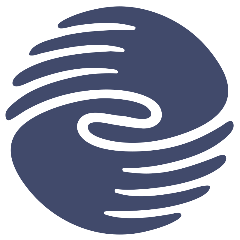 Abstract logo of healing hands representing osteopathy.