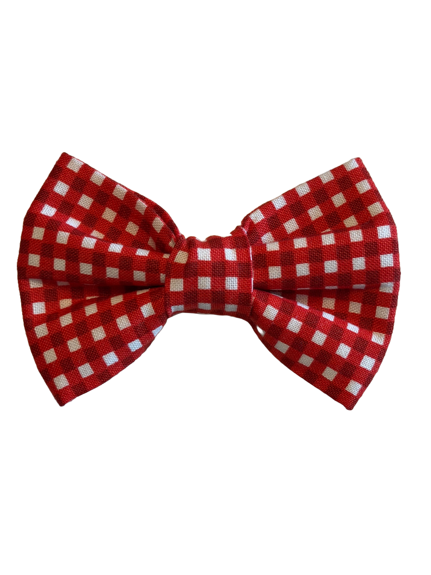 Red Check Fabric Bowtie