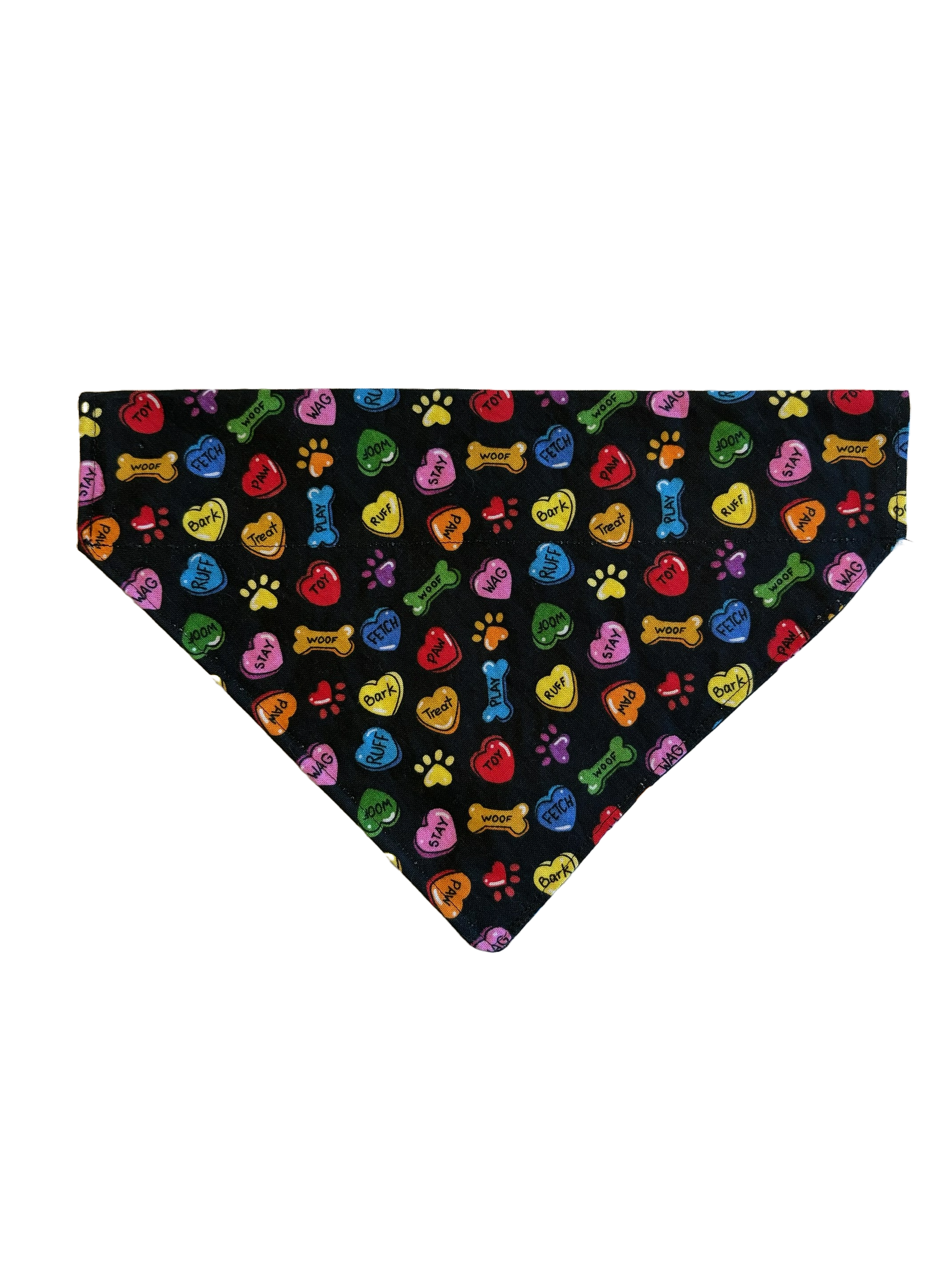 Dog Bones and Hearts Fabric Bandana for Cats and Dogs