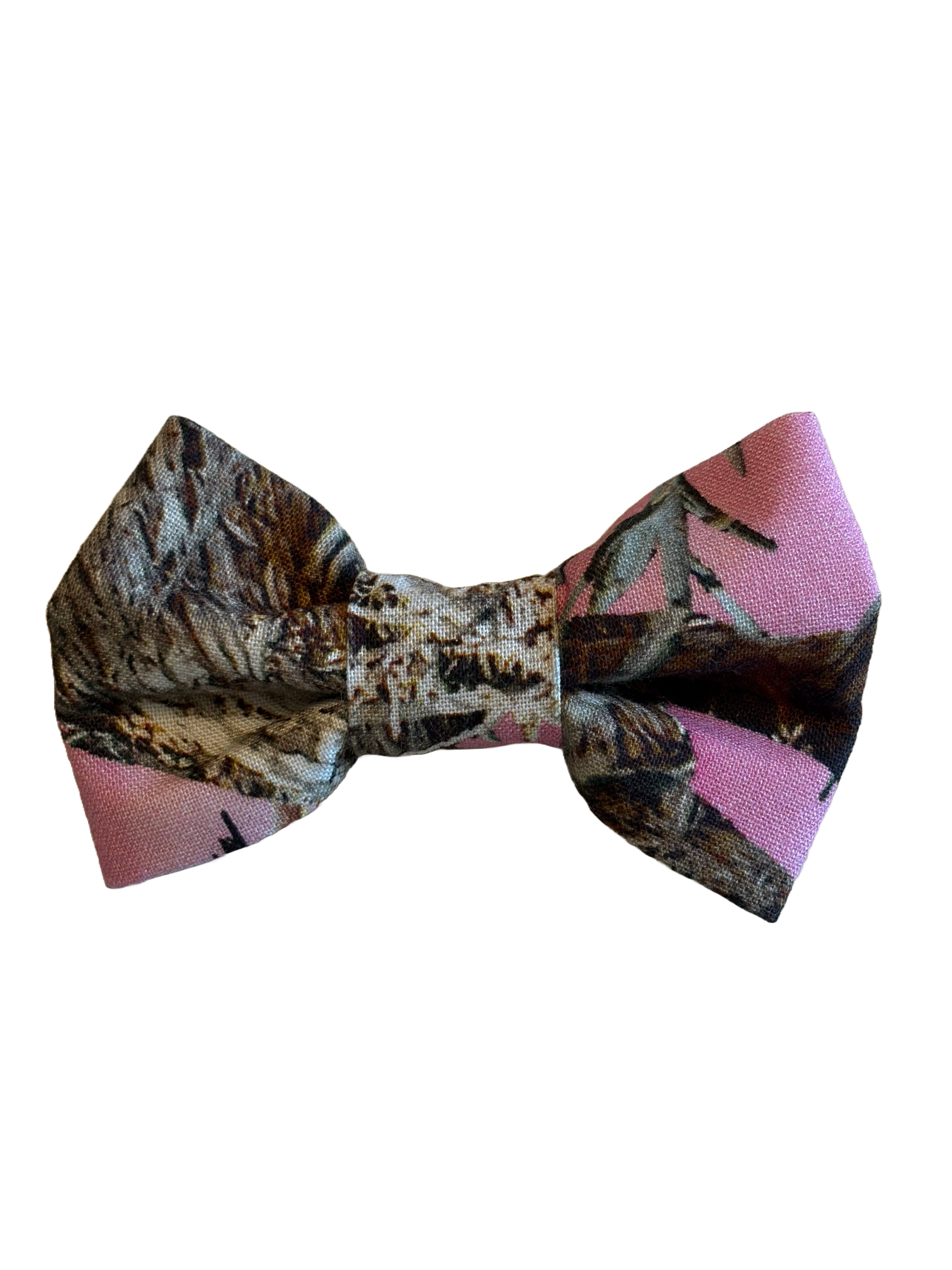 Pink Camo Fabric Bowtie