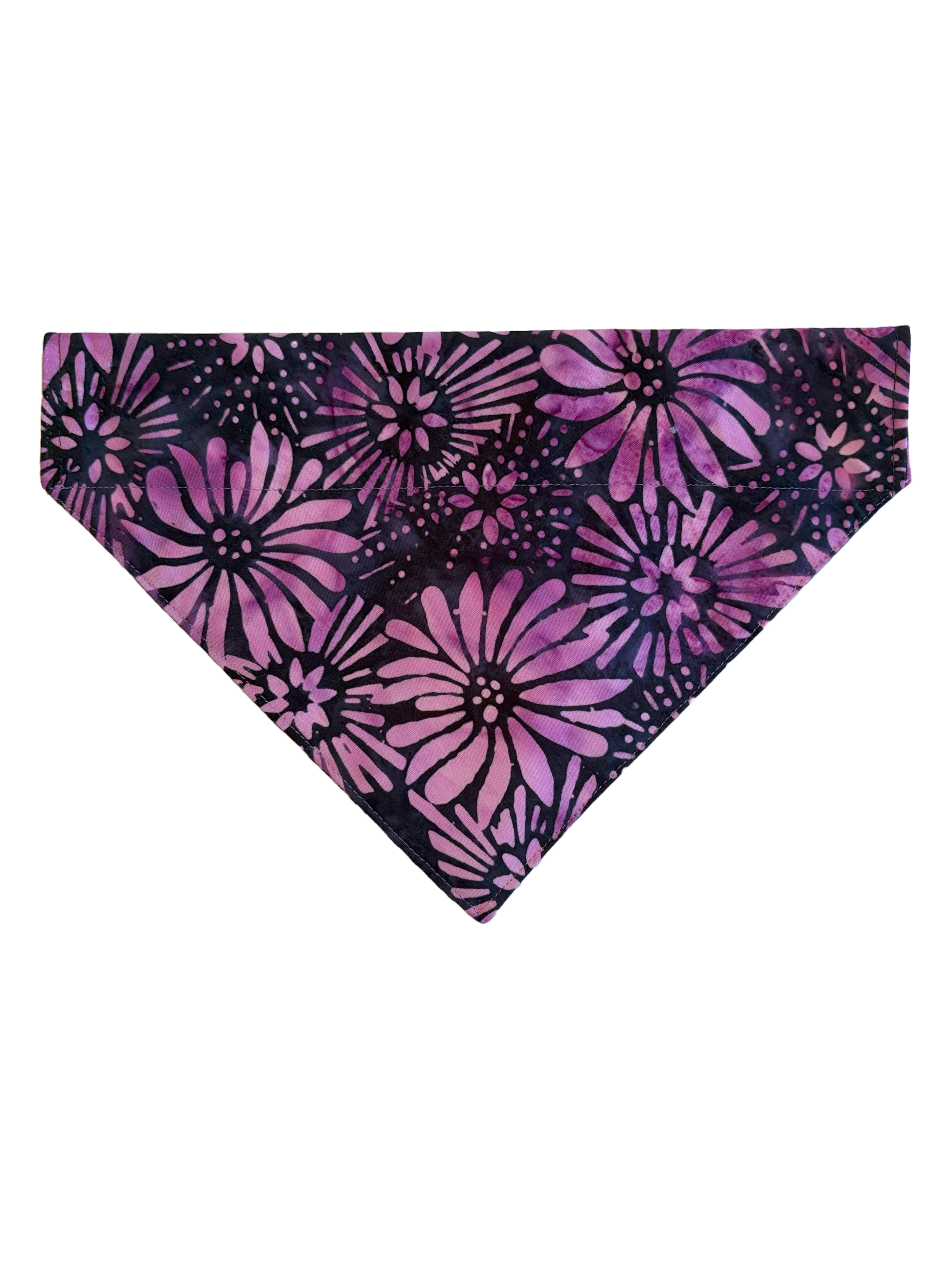 Purple Flower Batik Fabric Bandana for Cats and Dogs