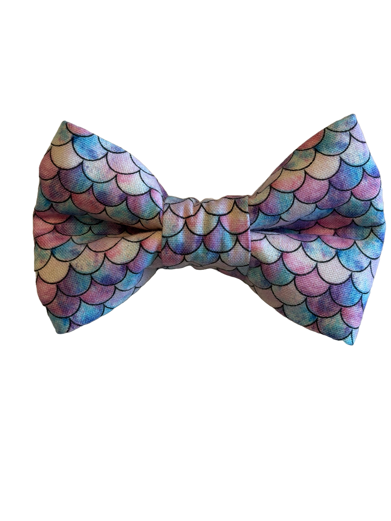 Rainbow Scallops Fabric Bowtie