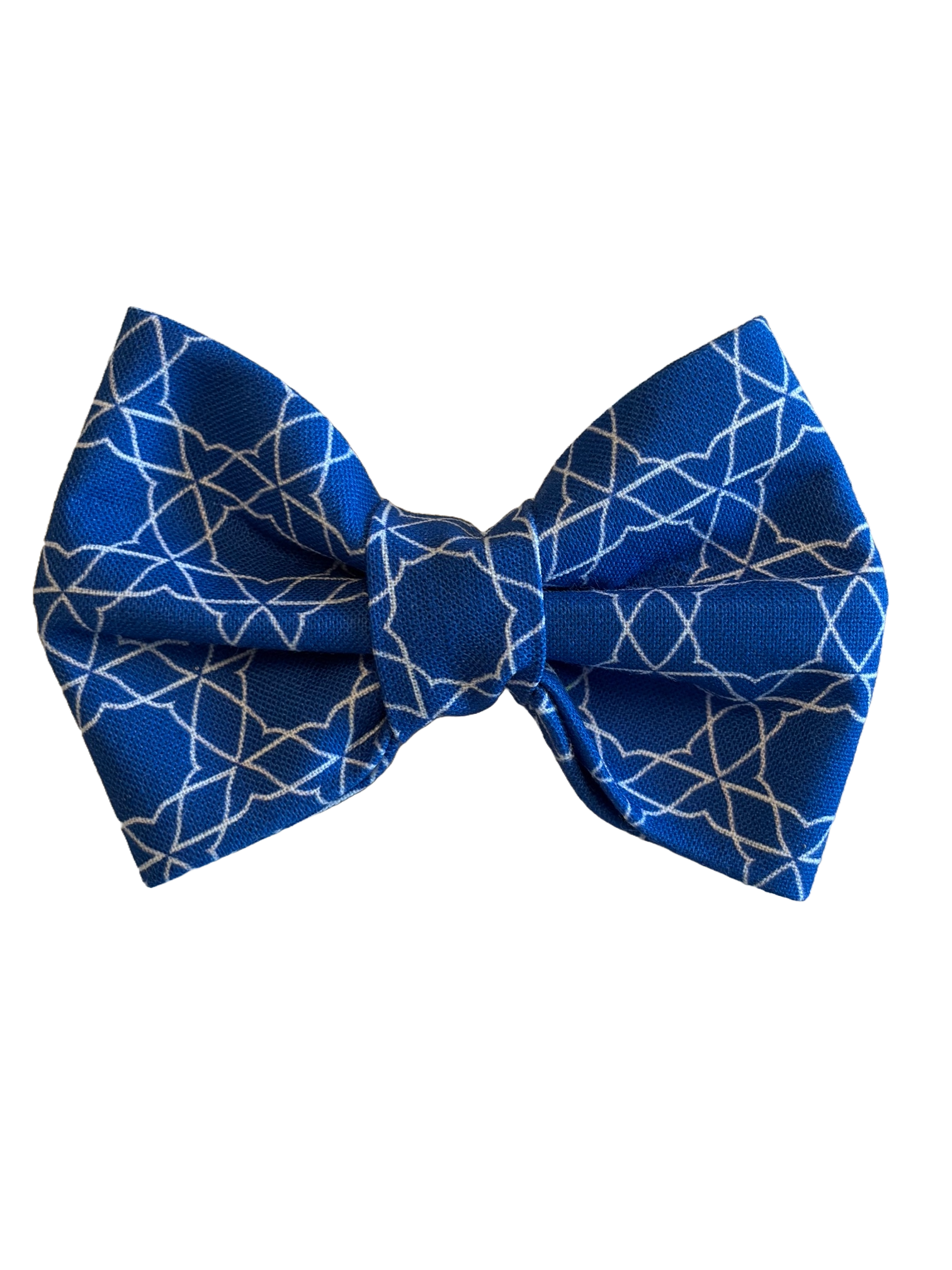 Blue Geometric Fabric Bowtie
