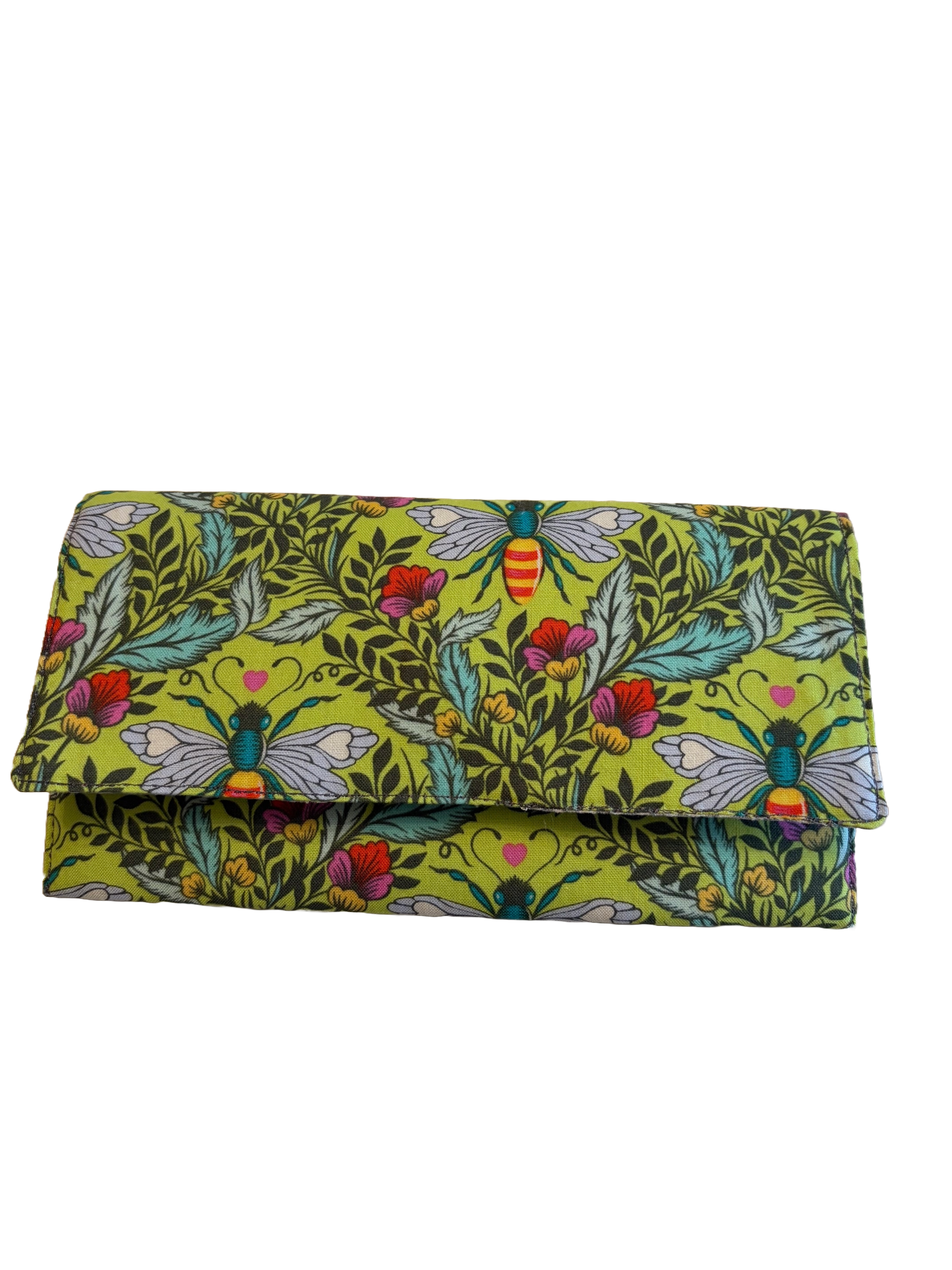 Bees and Lime Green  Phone Keeper
