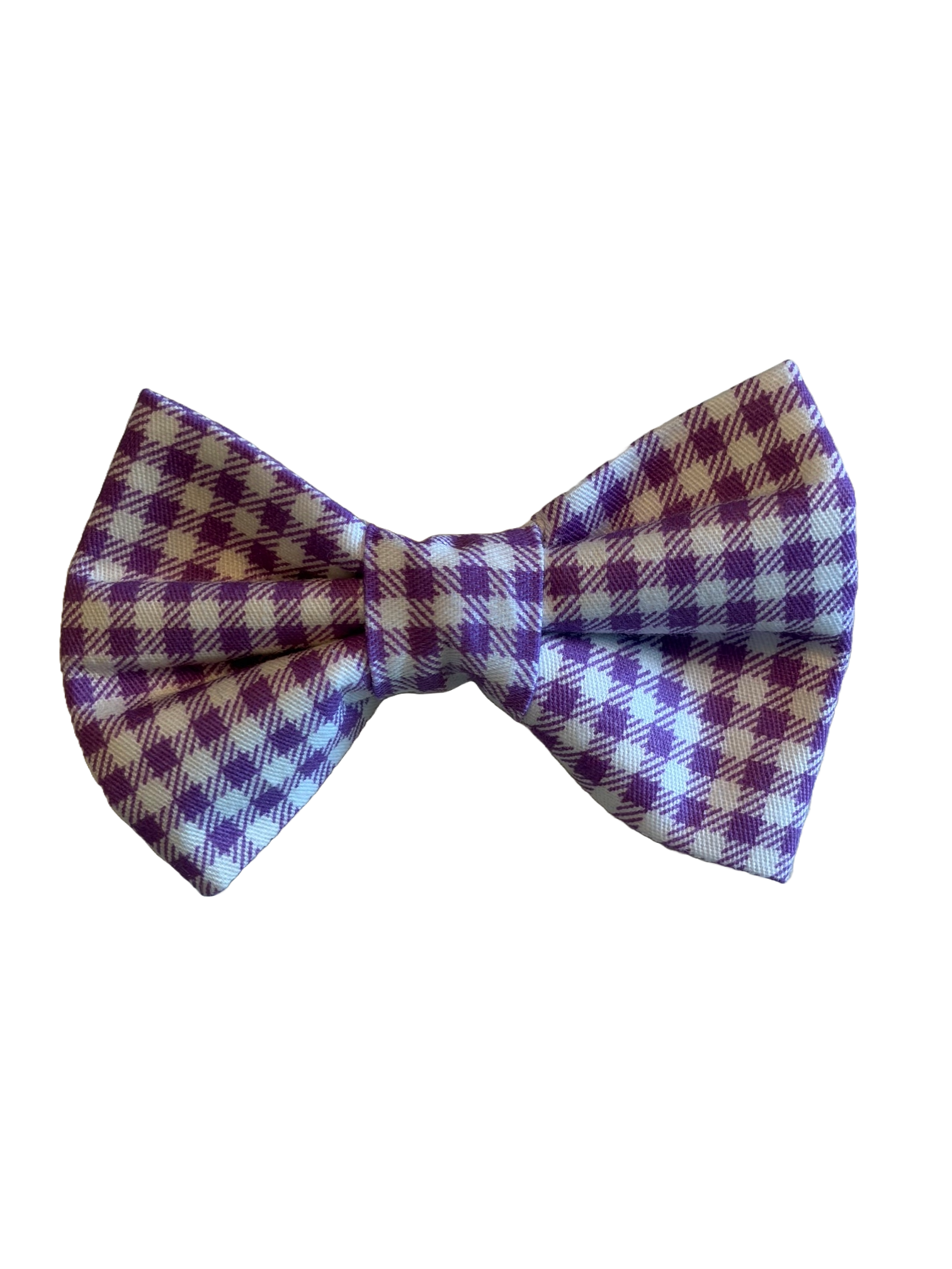Purple Check Fabric Bowtie