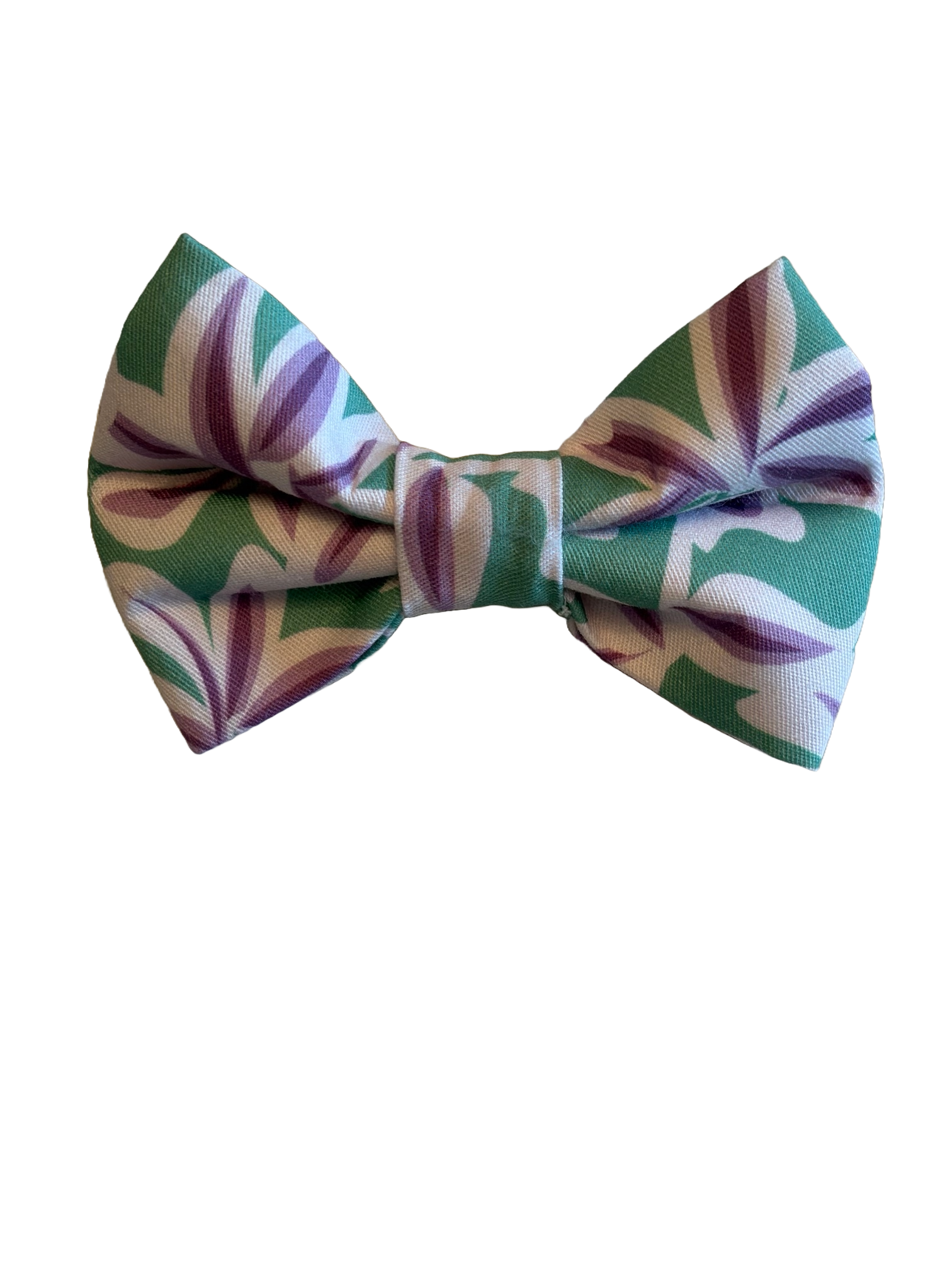 Teal and Purple Print Fabric Bowtie
