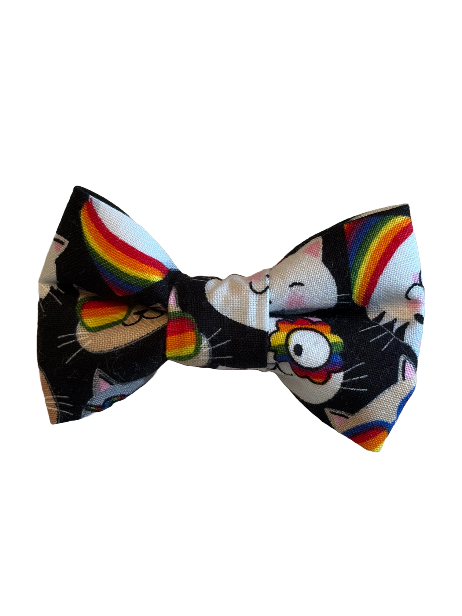 Rainbow Kitten Fabric Bowtie