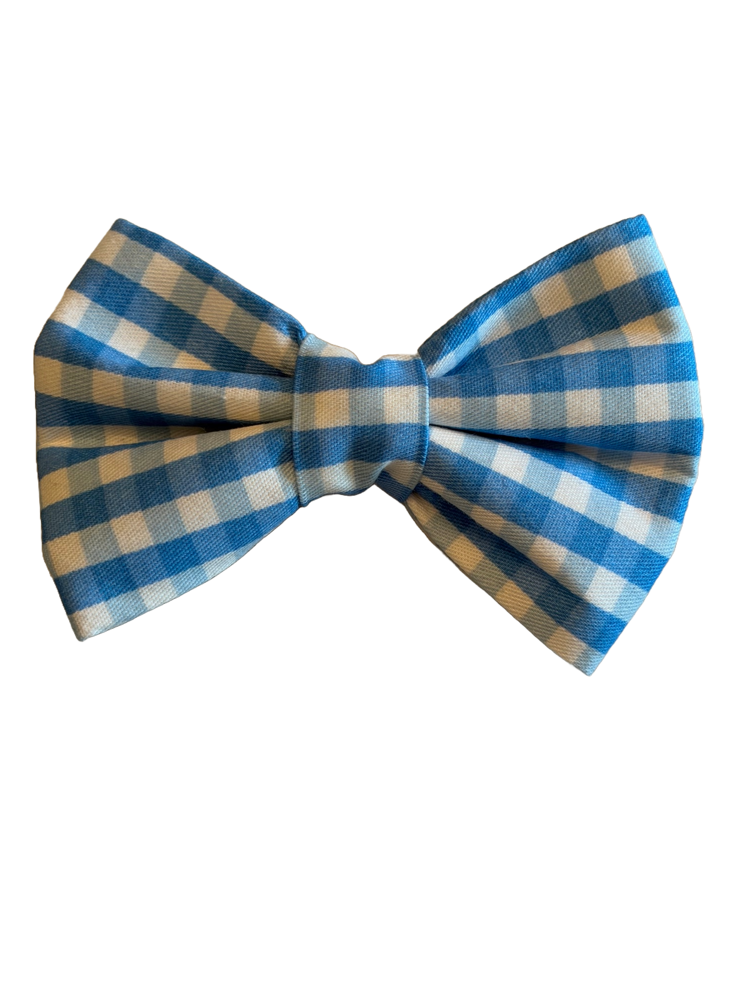 Blue Check Fabric Bowtie