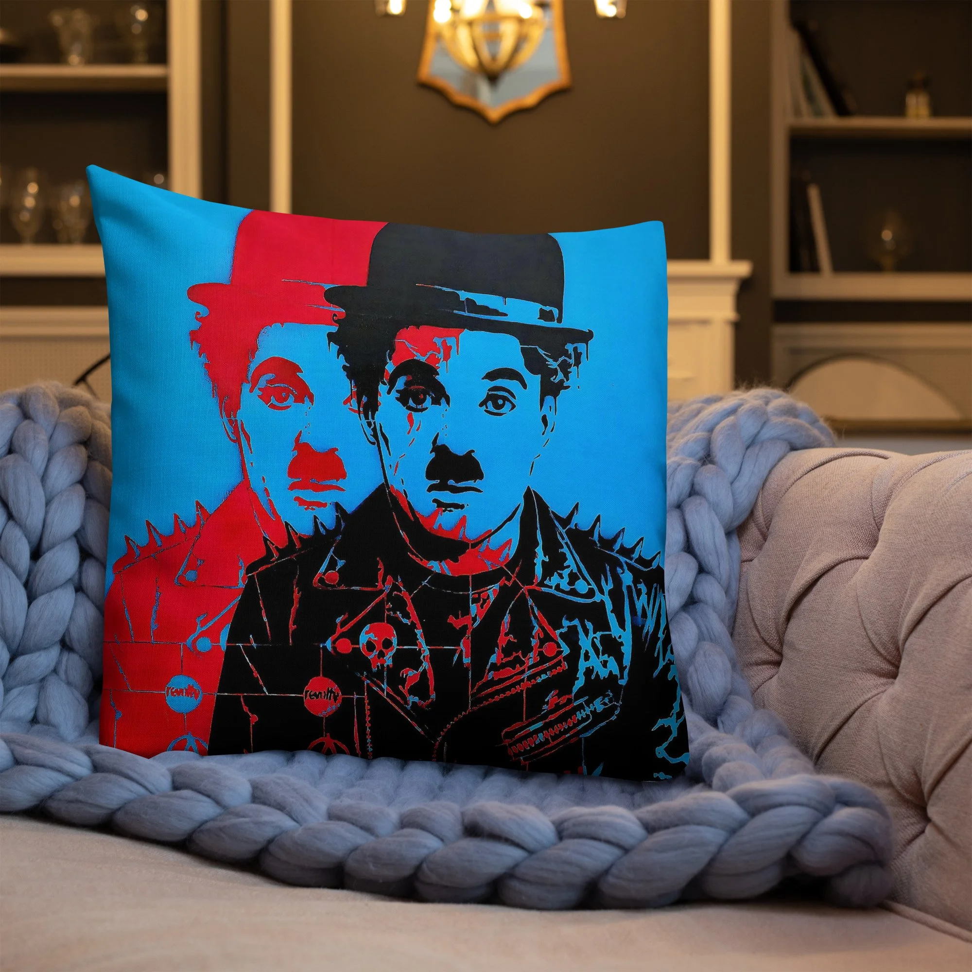 PUNK CHARLIE Custom Pillow BLACK