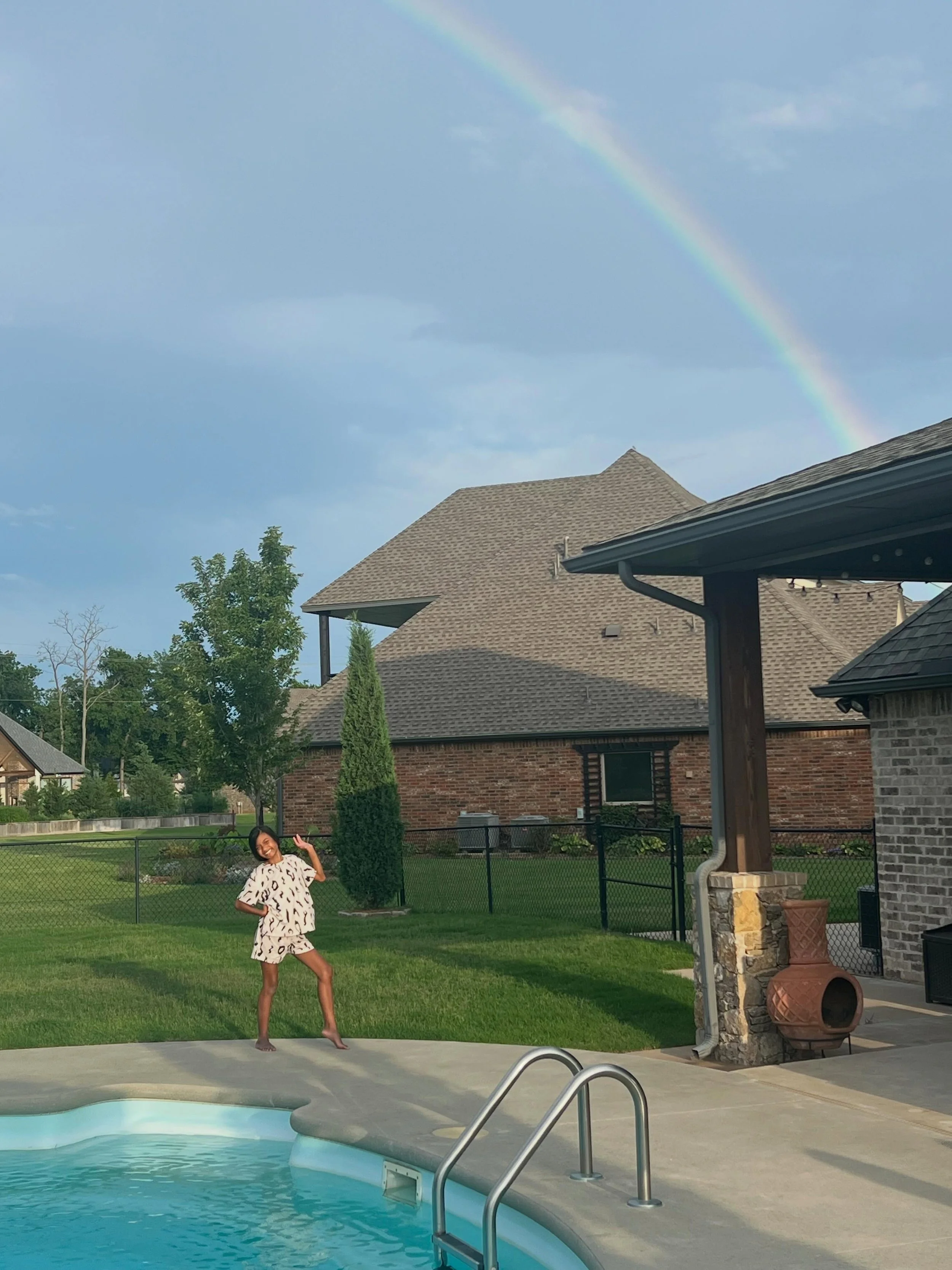 This is my special needs niece who has brought our family so much JOY. Just last night, my sister texted me this picture of her exclaiming &ldquo;look mom, a rainbow!&rdquo; as she ran out to have her picture taken with it. She has a way of seeing li