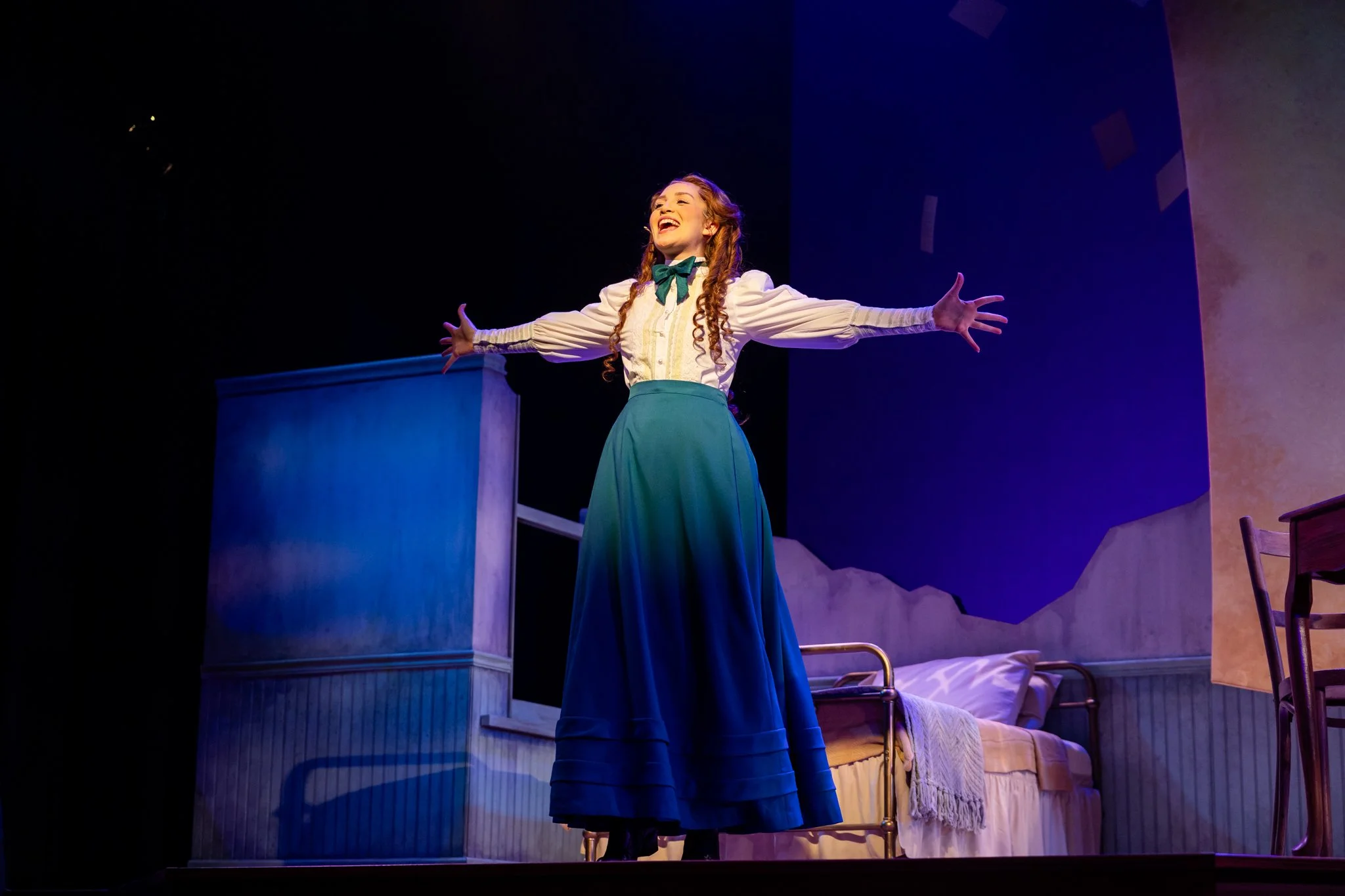 Carmiña Monserrat as Jerusha in "Daddy Long Legs" at The Phoenix Theatre Company - Photo by Brennen Russell