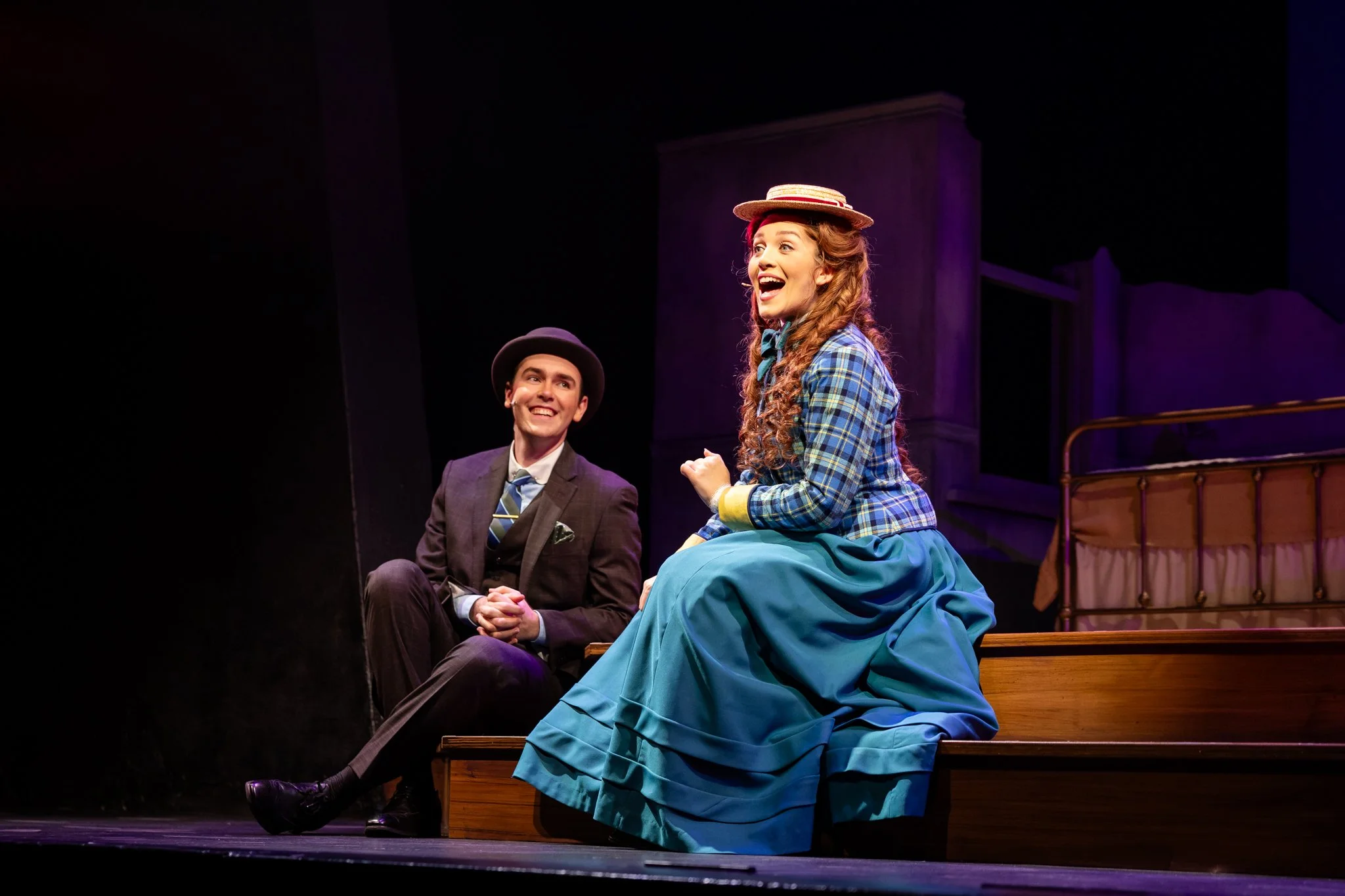 Carmiña Monserrat as Jerusha and Liam Boyd as Jervis in "Daddy Long Legs" at The Phoenix Theatre Company - Photo by Brennen Russell
