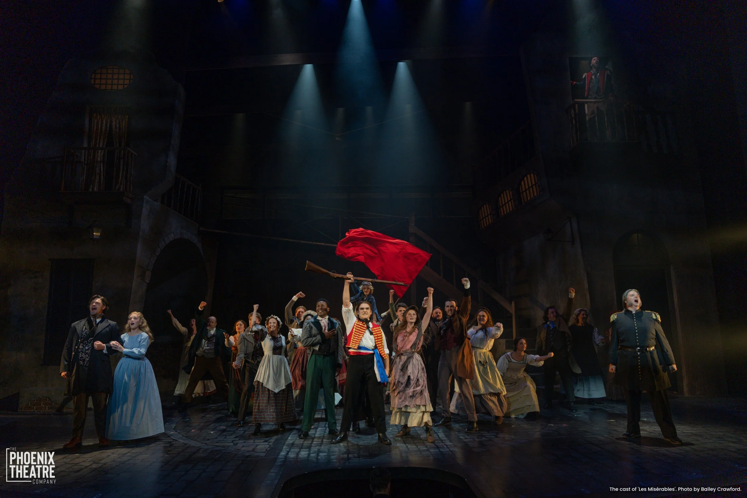 Cast of "Les Misérables" at The Phoenix Theatre Company - Photo by Bailey Crawford