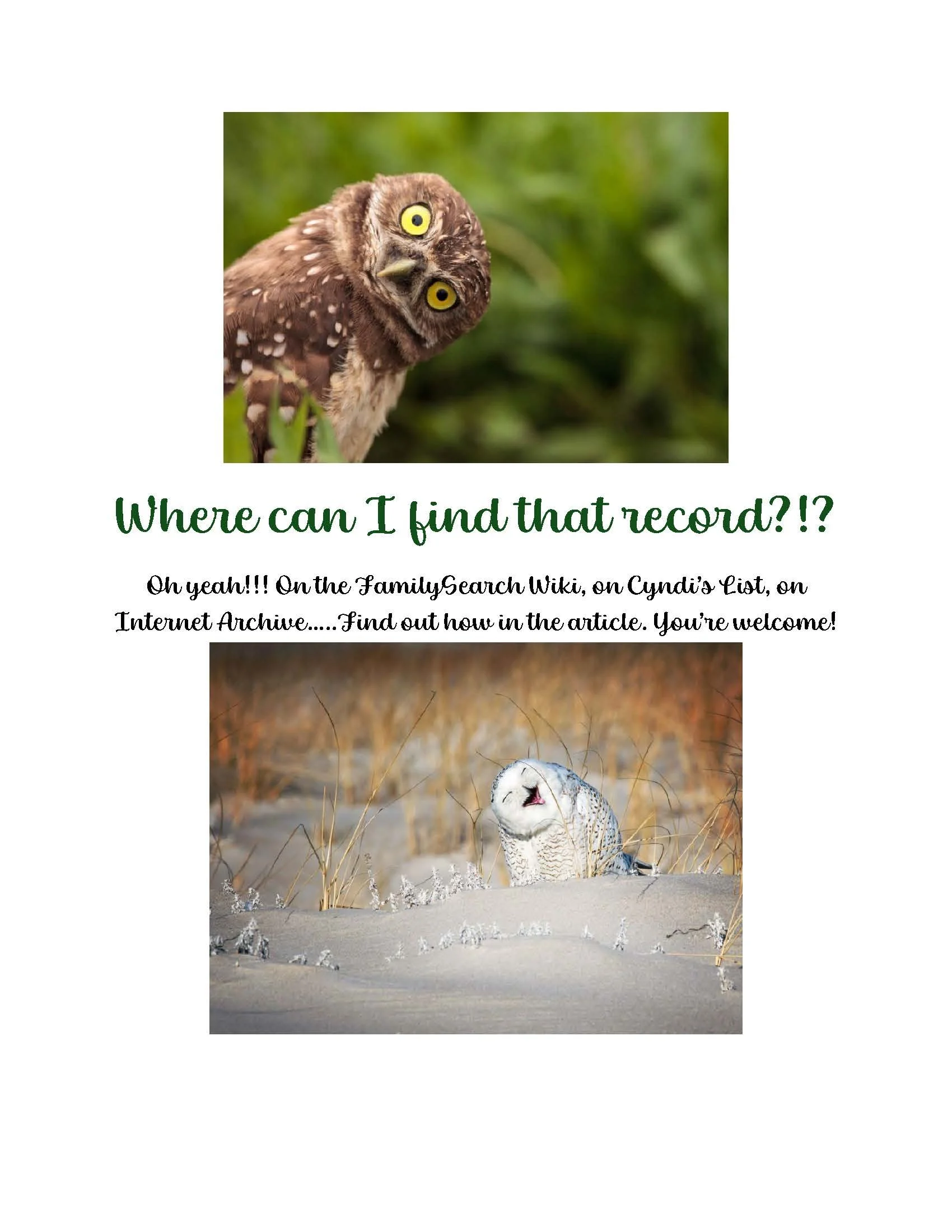 Genealogy Resource Sites