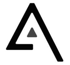 Minimalist letter A with a small triangle inside