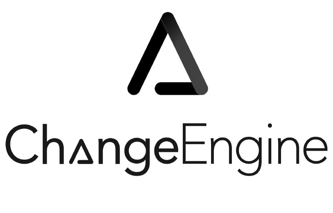 Logo for ChangeEngine featuring a stylized letter A and the word 'ChangeEngine' in black text.