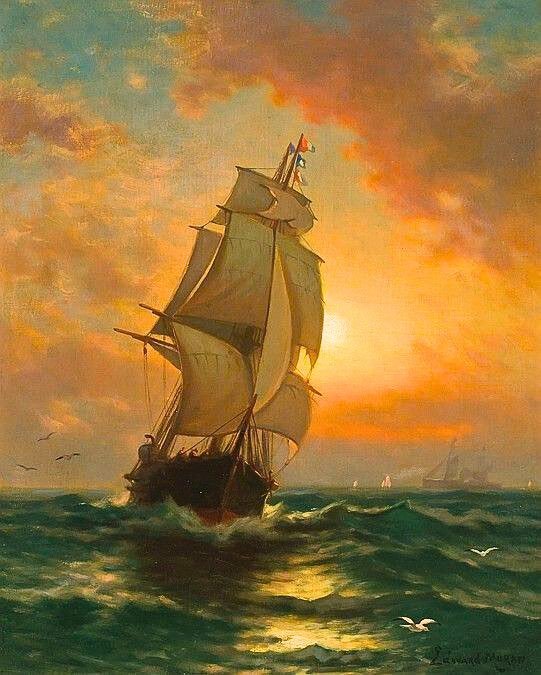 Black and white landscape of a dense forest with fog and mountains in the background.