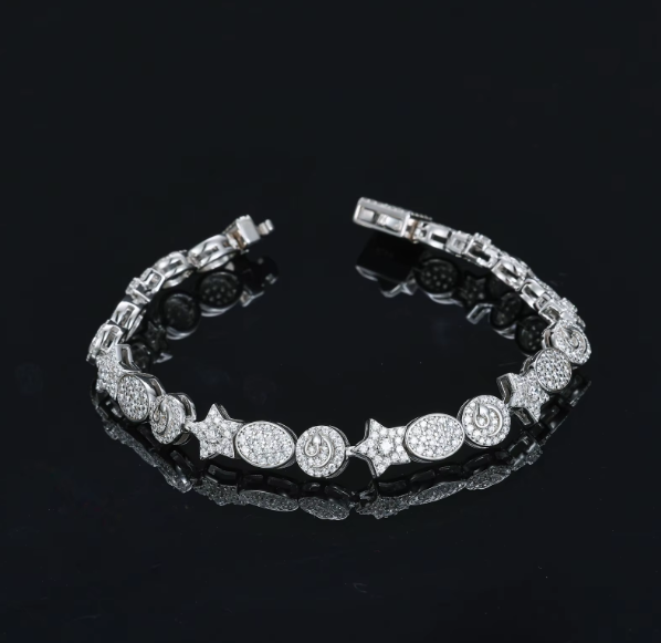 Luxury Star Charm Link Bracelet 925 Silver