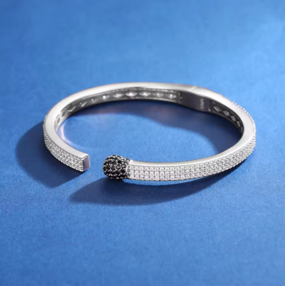 Luxury Cuff Bangle Bracelet 925 Silver 5MM