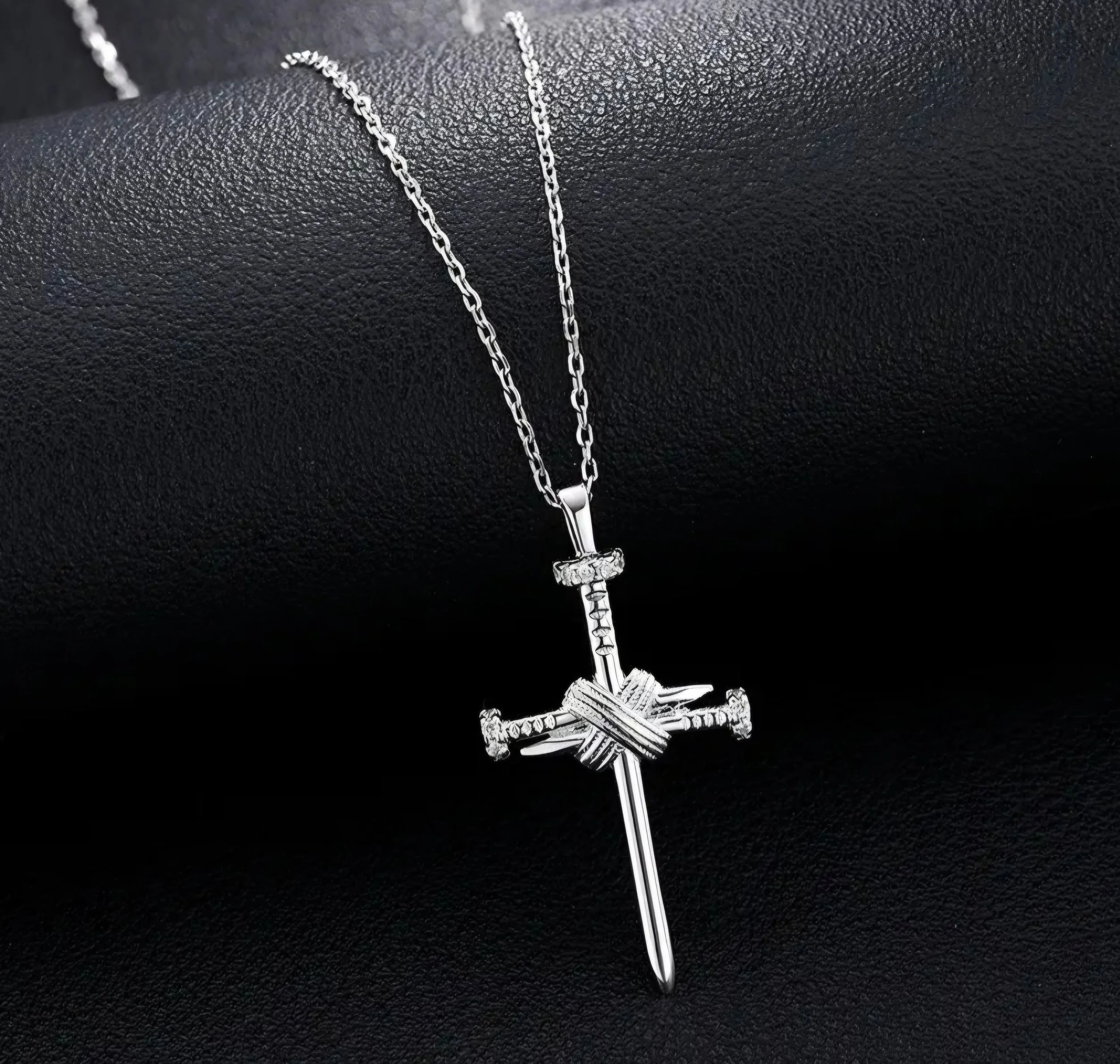 Nail Cross Pendant .925 Silver