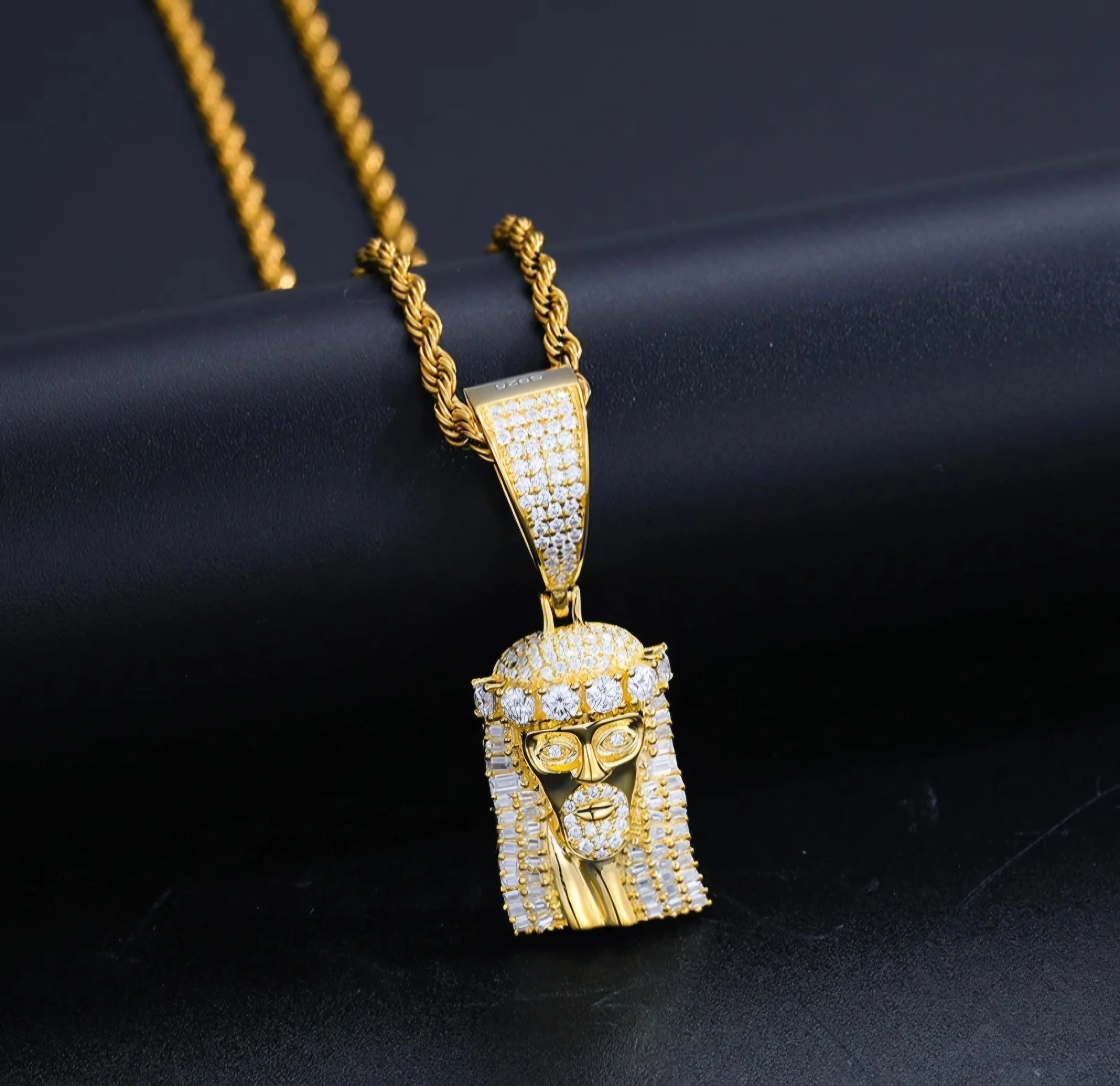 Baguette Jesus Pendant .925 Silver
