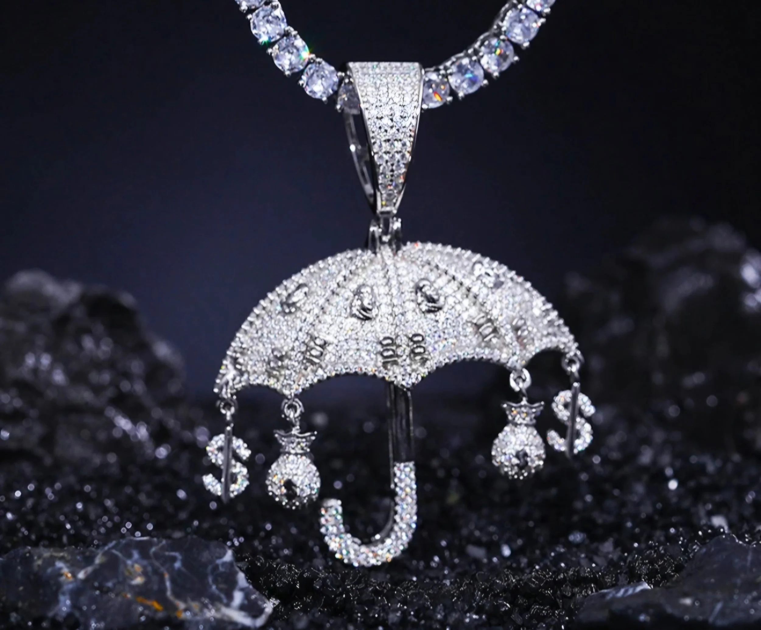 Money Umbrella Pendant .925 Silver