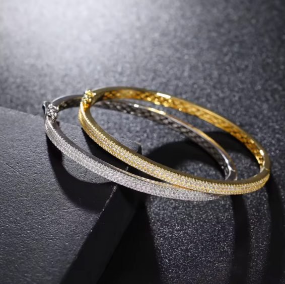 Luxury Cuff Bangle 925 Silver 4MM