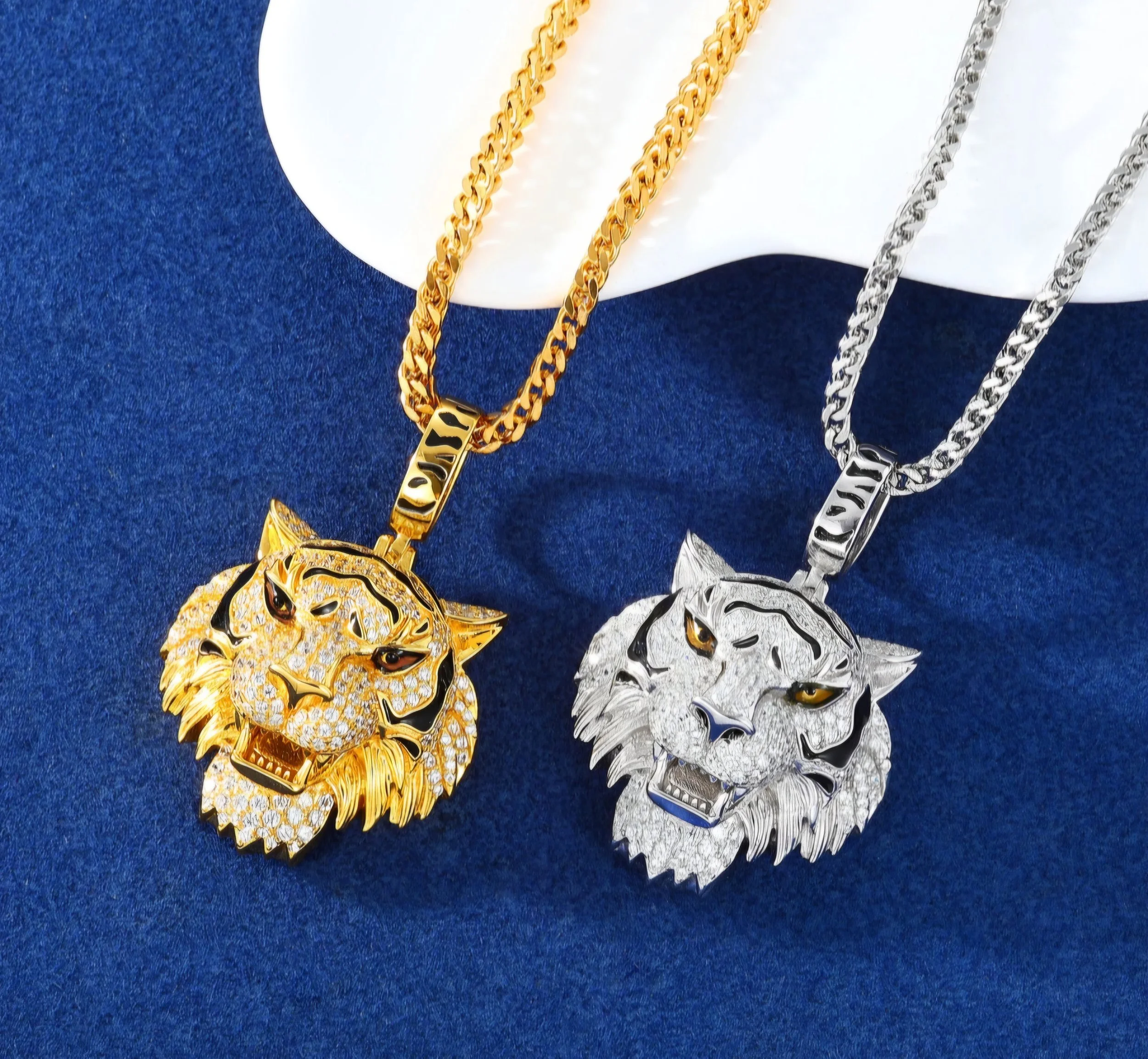 Tiger Head Pendant .925 Silver