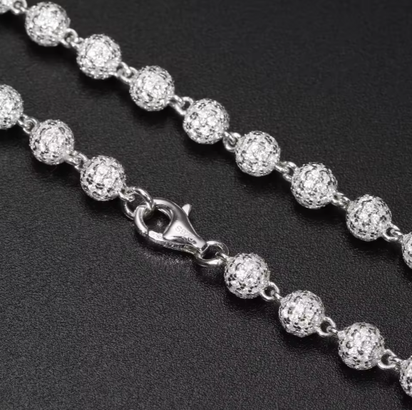Luxury Bead Link Bracelet 925 Silver 5MM