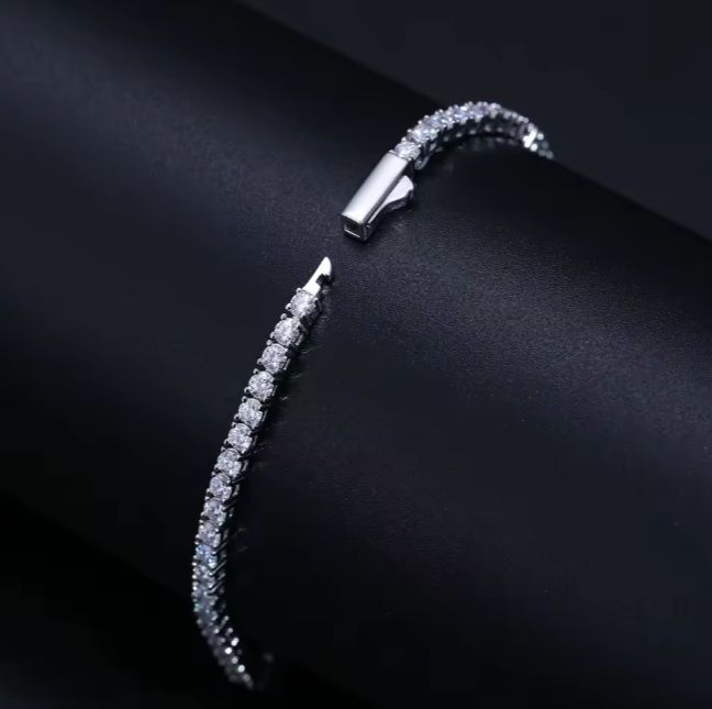 Micro Tennis Bracelet 2MM-2.5MM  925 Silver