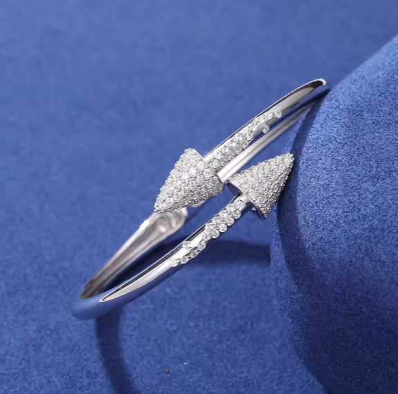 Luxury Arrow Bangle Bracelet 925 Silver