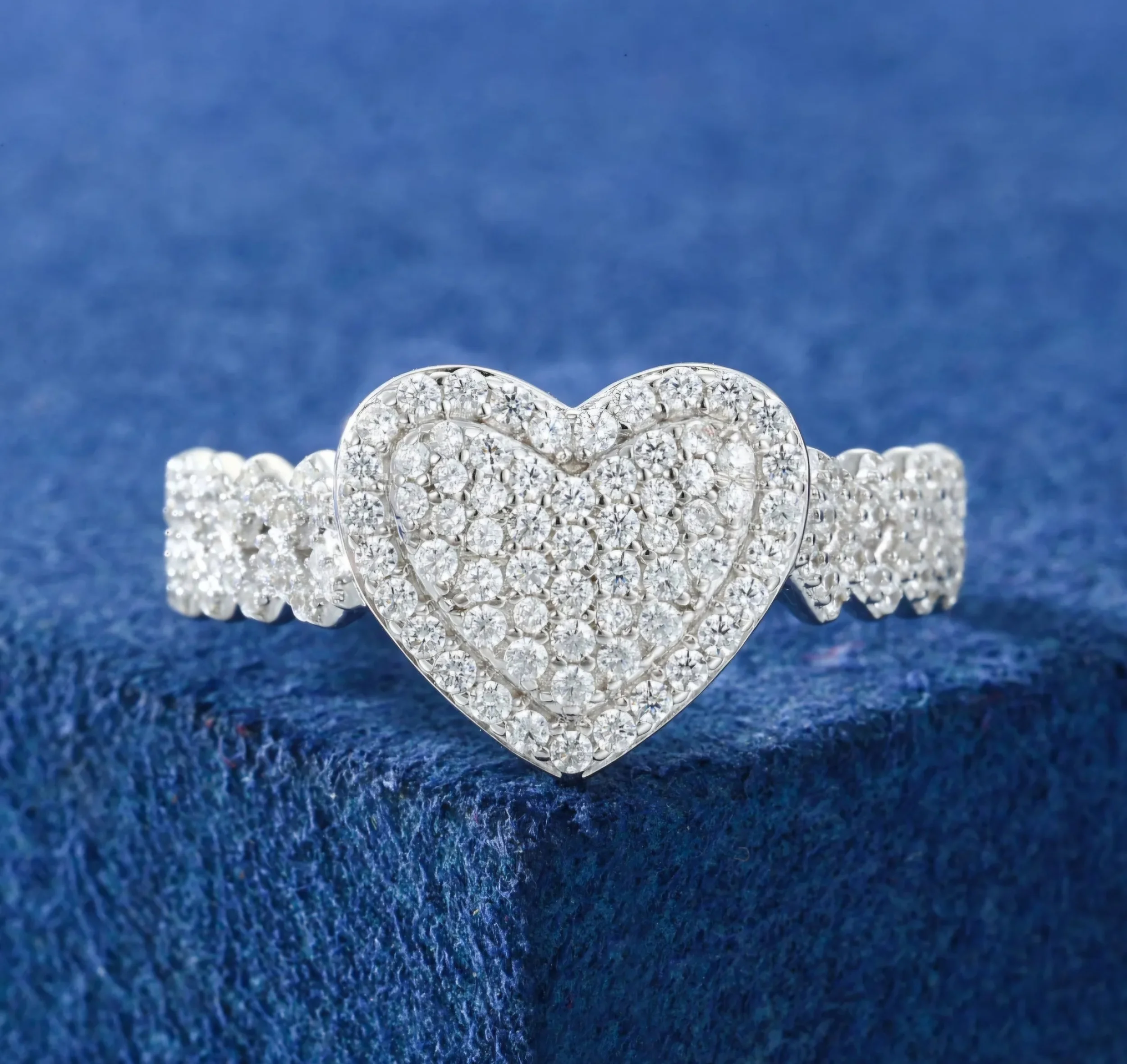 Heart Cuban Ring .925 Silver