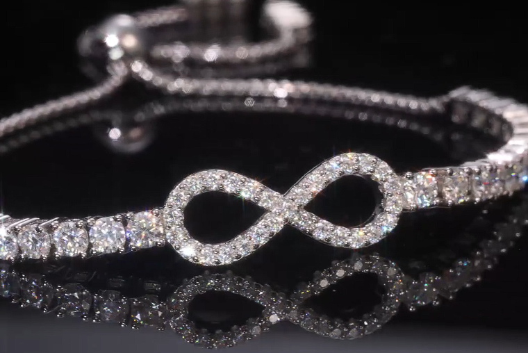 Adjustable Infinity Tennis Bracelet 925 Silver