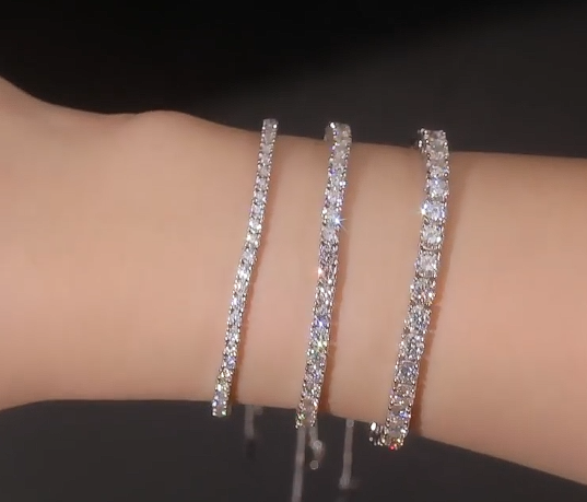Adjustable Slide Tennis Bracelet 925 Silver 2MM-4MM