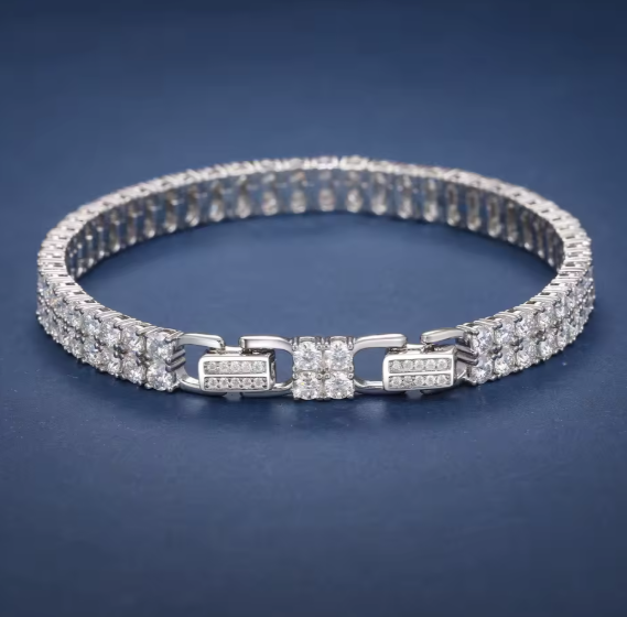 Luxury 2 Row Tennis Bracelet 925 Silver 3MM