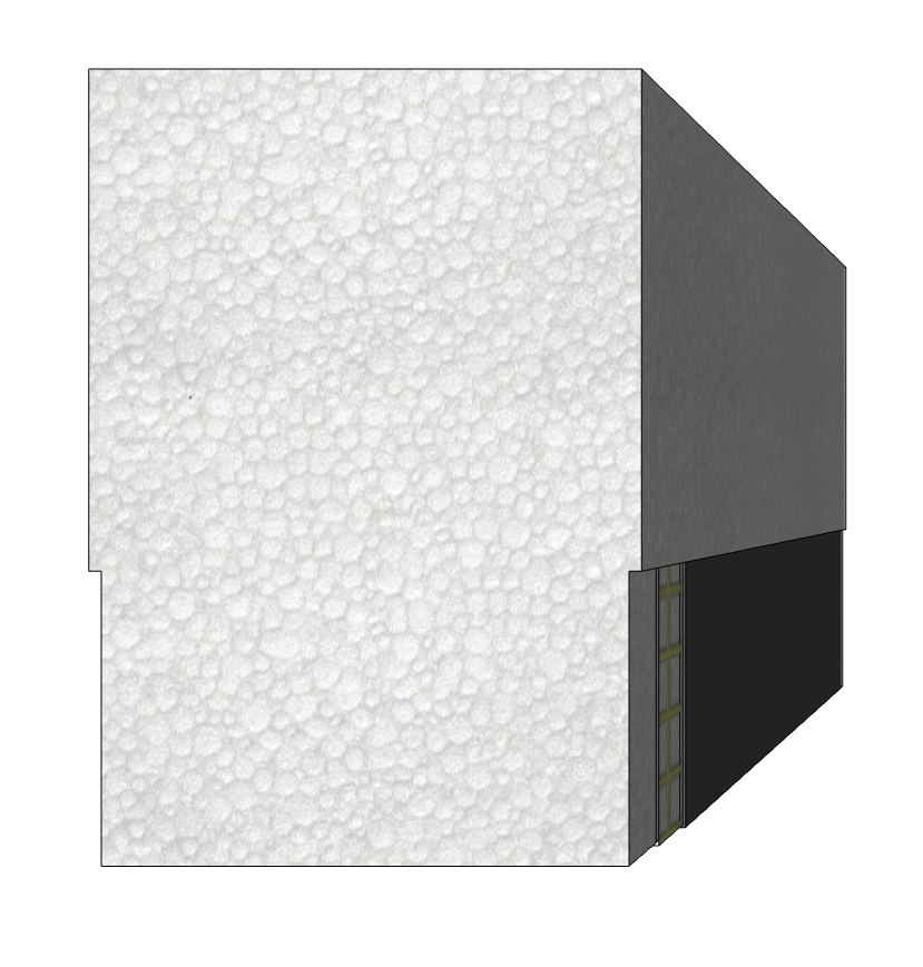 5.5 by 8.0 inch EIFS starter board that FoamWorks manufactures for EIFS building projects